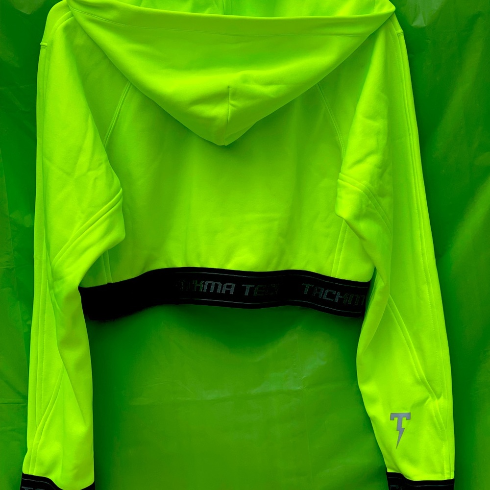CROP TOP NEON NWT Hoodie Chartreuse cropped XS juniors - Picture 2 of 7
